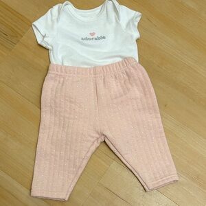 Adorable Kids Matching Set - White and Pink